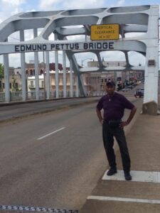 Reggie Harris on the Edmund Pettus Bridge